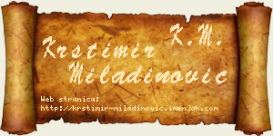 Krstimir Miladinović vizit kartica